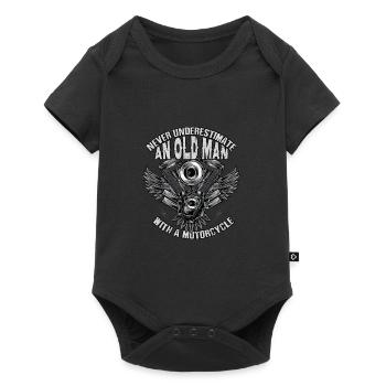 Never underestimate an old man with a motorcycle - Baby Premium short-sleeve bodysuit - black - Front