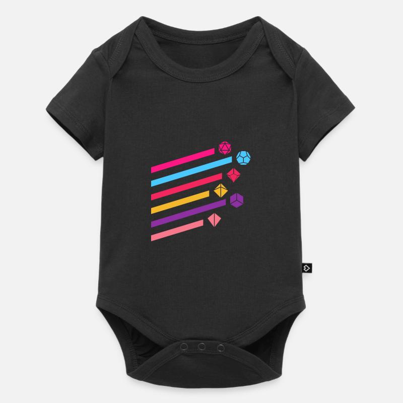 Synthwave Colorful Polyhedral D20 Dice Set - Body à manches courtes Premium Bébé - noir