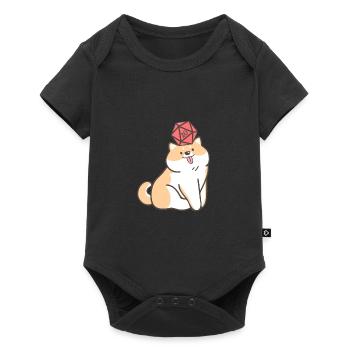 Kawaii Dog With Polyhedal D20 Dice Doge Lovers - Baby Premium short-sleeve bodysuit - black - Front