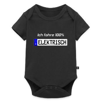 100 Prozent Elektrisch Kennzeichen - Baby Premium Kurzarmbody - Schwarz - Vorne