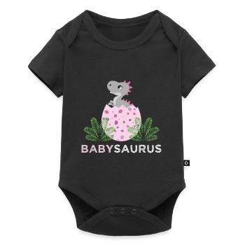 Babysaurus fille T-Rex éclos œuf dinosaure - Body à manches courtes Premium Bébé - noir - Devant