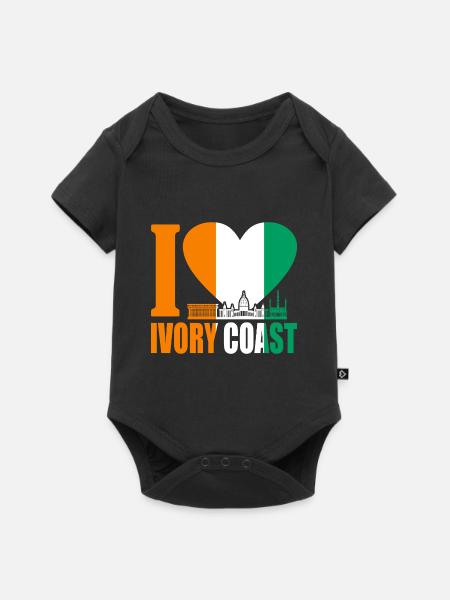 Côte d’Ivoire - Body à manches courtes Premium Bébé - noir
