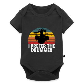 I Prefer The Drummer Funny Drummer Design - Baby Premium short-sleeve bodysuit - black - Front