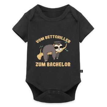 Bachelor Abschluss Uni Faultier Geschenk lustig - Baby Premium Kurzarmbody - Schwarz - Vorne