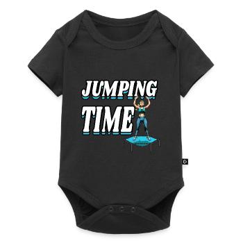 Jumping Trampolin Trendsport Fitness Damen Sport - Baby Premium Kurzarmbody - Schwarz - Vorne