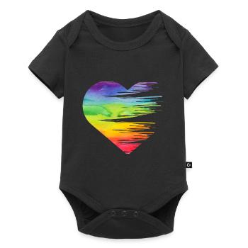 LGBT Pride Equality Heart Gay Lesbian - Baby Premium short-sleeve bodysuit - black - Front