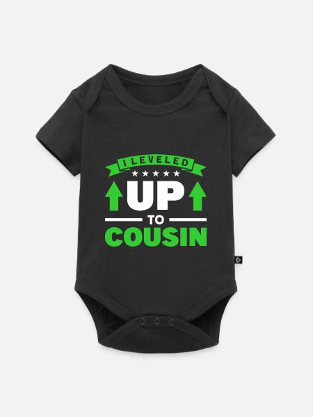 Cousin Großer Cousin Geburt Geschenk - Baby Premium Kurzarmbody - Schwarz