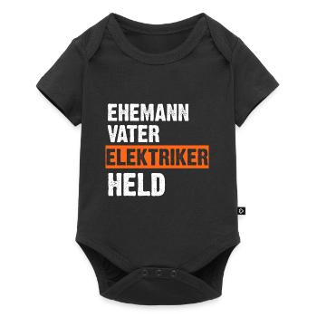 Ehemann Vater Elektriker Held - Baby Premium Kurzarmbody - Schwarz - Vorne