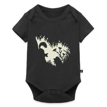 Waldtiere Eichhörnchen Igel Fairycore Natur - Baby Premium Kurzarmbody - Schwarz - Vorne