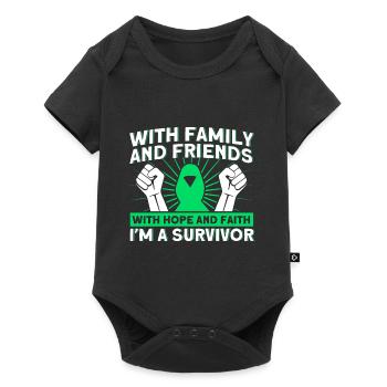 With hope and faith I am a survivor - Baby Premium short-sleeve bodysuit - black - Front