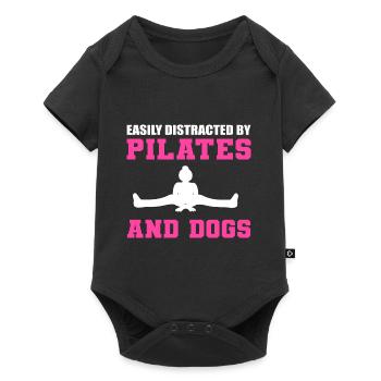 Pilates and Dogs Dog Parents Gift - Baby Premium short-sleeve bodysuit - black - Front