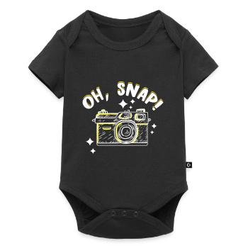 Photography Camera Lens Retro Snap - Baby Premium Kurzarmbody - Schwarz - Vorne