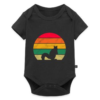 Forest Animal Lovers Gift Retro Squirrel - Baby Premium short-sleeve bodysuit - black - Front