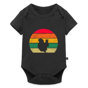 Forest Dweller Forest Animal Retro Écureuil - Body à manches courtes Premium Bébé - noir - Devant