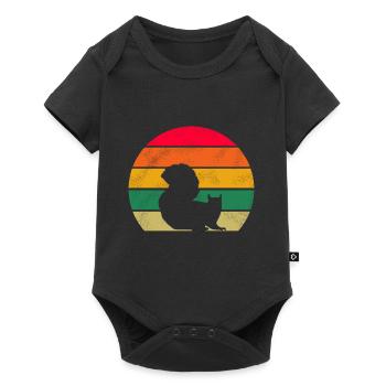 Animal Lovers Forest Animal Retro Squirrel - Baby Premium short-sleeve bodysuit - black - Front
