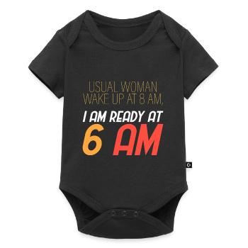 Une femme ordinaire se réveille à 8 heures du matin. - Body à manches courtes Premium Bébé - noir - Devant