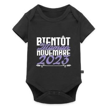 Annonce grossesse. bientôt Maman Novembre 2023.mam - Body à manches courtes Premium Bébé - noir - Devant