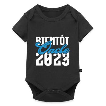 Cadeau Annonce grossesse bientôt Oncle 2023.Tonton - Body à manches courtes Premium Bébé - noir - Devant