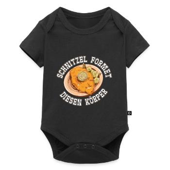 Schnitzel formte diesen Körper Schnitzelfan - Baby Premium Kurzarmbody - Schwarz - Vorne