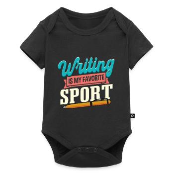 Schreiben ist mein Lieblingssport - Baby Premium Kurzarmbody - Schwarz - Vorne