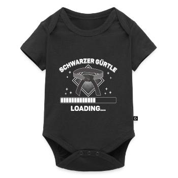 Karate Kampfsport Kampfkunst Schwarzer Gürtel - Baby Premium Kurzarmbody - Schwarz - Vorne