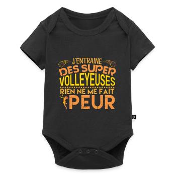 Volleyball coach Entraineur coach Volleyball - Body à manches courtes Premium Bébé - noir - Devant