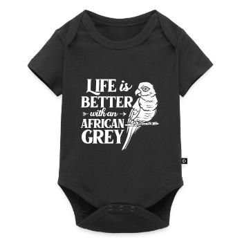 Perroquet gris d’Afrique oiseau perroquet Afrique - Body à manches courtes Premium Bébé - noir - Devant