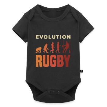 Rugby Ball Sport Player Retro Evolution Rugby Team - Baby Premium short-sleeve bodysuit - black - Front