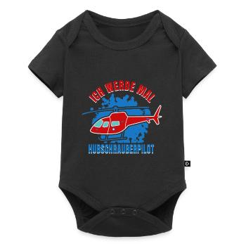 Hubschrauber Helikopter Hubschrauberpilot - Baby Premium Kurzarmbody - Schwarz - Vorne