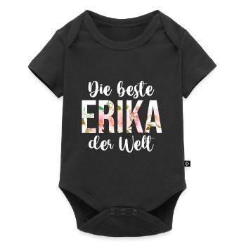 Vorname Erika - Baby Premium Kurzarmbody - Schwarz - Vorne