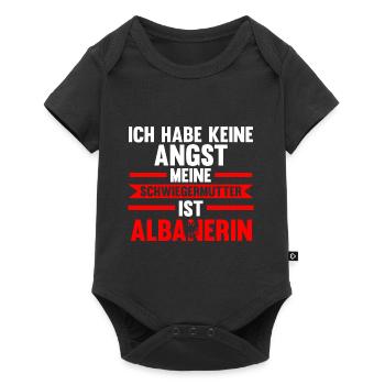 Ich habe keine Angst meine Schwiegermutter ist Alb - Baby Premium Kurzarmbody - Schwarz - Vorne