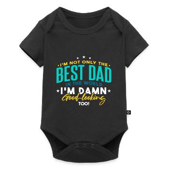 Meilleur papa Fathers Day Funny - Body à manches courtes Premium Bébé - noir - Devant