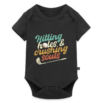 Hitting Holes & Crushing Souls Golf - Baby Premium short-sleeve bodysuit - black - Front