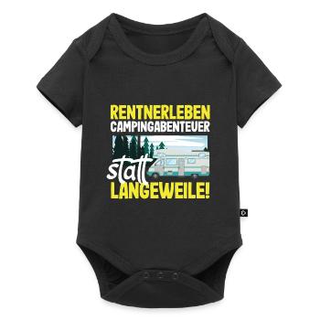 Rentnerleben - Campingabenteuer statt Langeweile - Baby Premium Kurzarmbody - Schwarz - Vorne