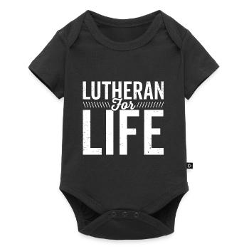 Confirmation de la religion des luthériens pour la vie - Body à manches courtes Premium Bébé - noir - Devant