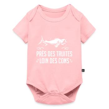Près Des Truites Loin Des Cons - Body à manches courtes Premium Bébé - rose - Devant
