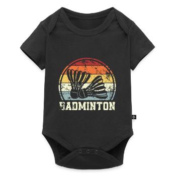 Badminton - Baby Premium Kurzarmbody - Schwarz - Vorne