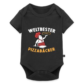 Weltbester Pizzabäcker Pizza Geschenkidee Kochen - Baby Premium Kurzarmbody - Schwarz - Vorne