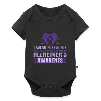 I Wear Purple For Alzheimer's Awareness - Baby Premium short-sleeve bodysuit - black - Front