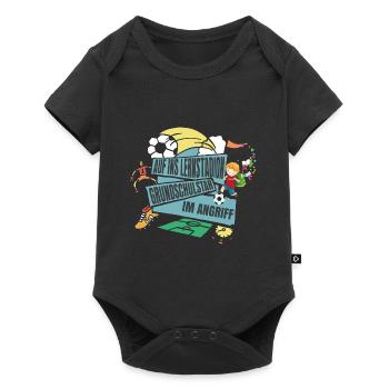Grundschule Einschulung Fußball - Baby Premium Kurzarmbody - Schwarz - Vorne