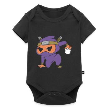 Feu de camp Guimauve Mignon Enfants Smore Ninja - Body à manches courtes Premium Bébé - noir - Devant