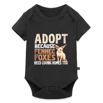 Adoptez Fennec Renards aimant les maisons Fennec - Body à manches courtes Premium Bébé - noir - Devant