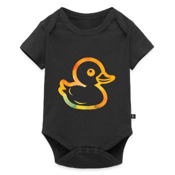 canard coloré - Body à manches courtes Premium Bébé - noir - Devant