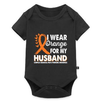 Portez de l’orange pour le soutien du mari - Body à manches courtes Premium Bébé - noir - Devant