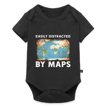 Leicht ablenkbar durch Karten - Baby Premium Kurzarmbody - Schwarz - Vorne
