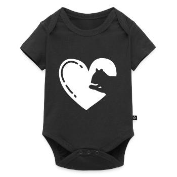 Cool Cute Forest Animal Rodent Squirrel Heart - Baby Premium Kurzarmbody - Schwarz - Vorne