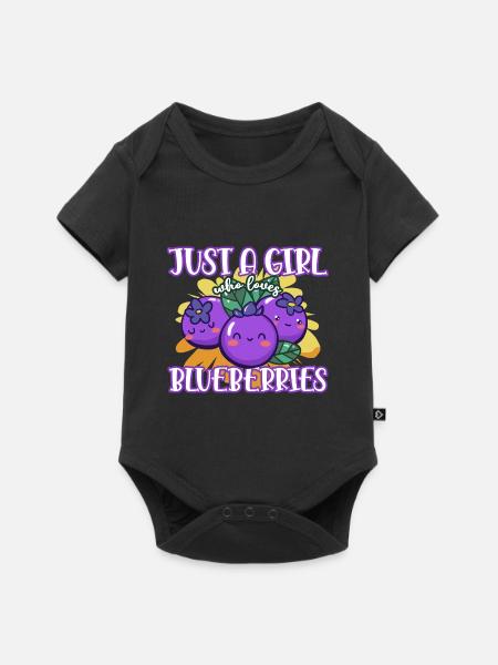 Blaubeeren - Baby Premium Kurzarmbody - Schwarz