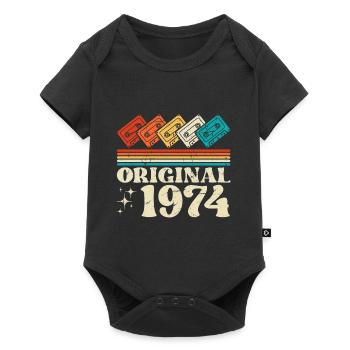 50e anniversaire 1974 millésime millésime - Body à manches courtes Premium Bébé - noir - Devant