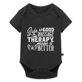 Massage Therapy Makes Life Better - Baby Premium short-sleeve bodysuit - black - Front