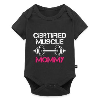certified Muscle Mommy Pump Cover - Baby Premium short-sleeve bodysuit - black - Front